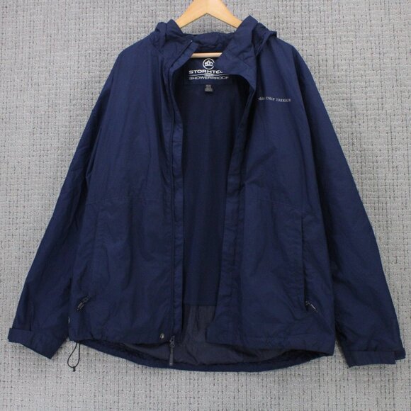 Stormtech Showerproof Jacket Mens XL Navy Blue Full Zip Outdoor Hooded Hiking - Picture 1 of 9